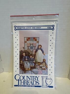 Vintage Country Threads Primitive Annie Andy #302 Doll/Quilt Sewing Pattern